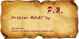 Prikler Mihály névjegykártya